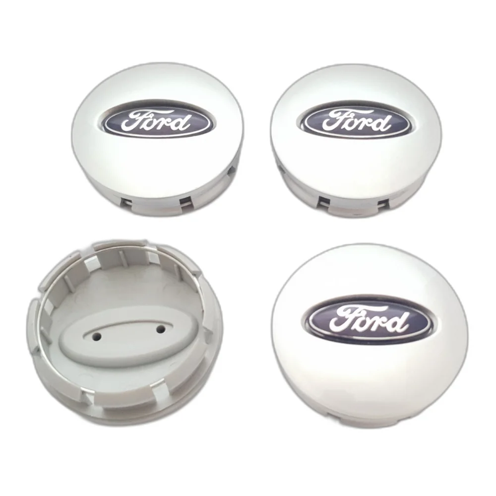 ford wheel centre caps silver/blue set of 4