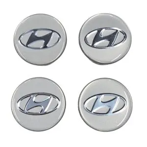 hyundai wheel centre caps 60mm silver set of 4