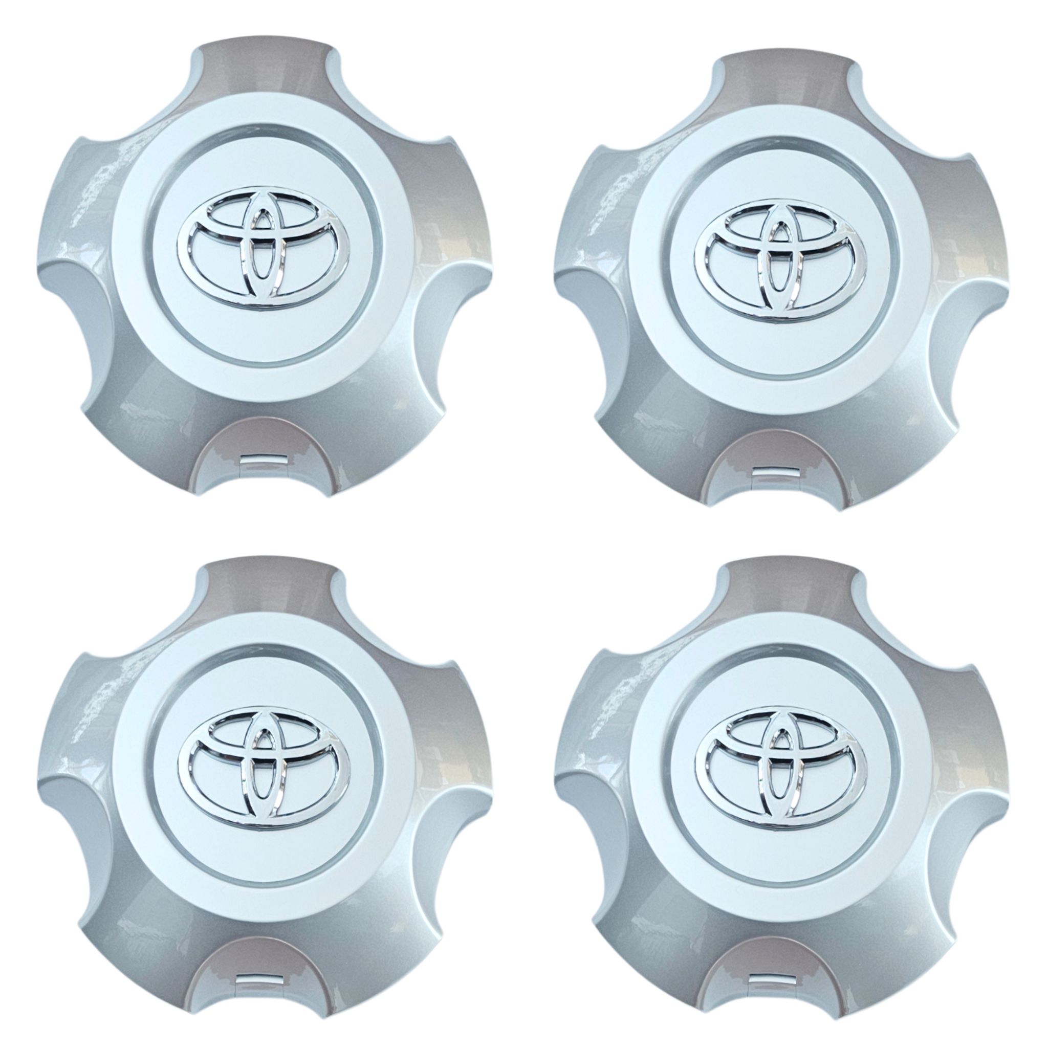 4 Toyota Land Cruiser 200 Series wheel centre hub caps 4260B60030 on a white background