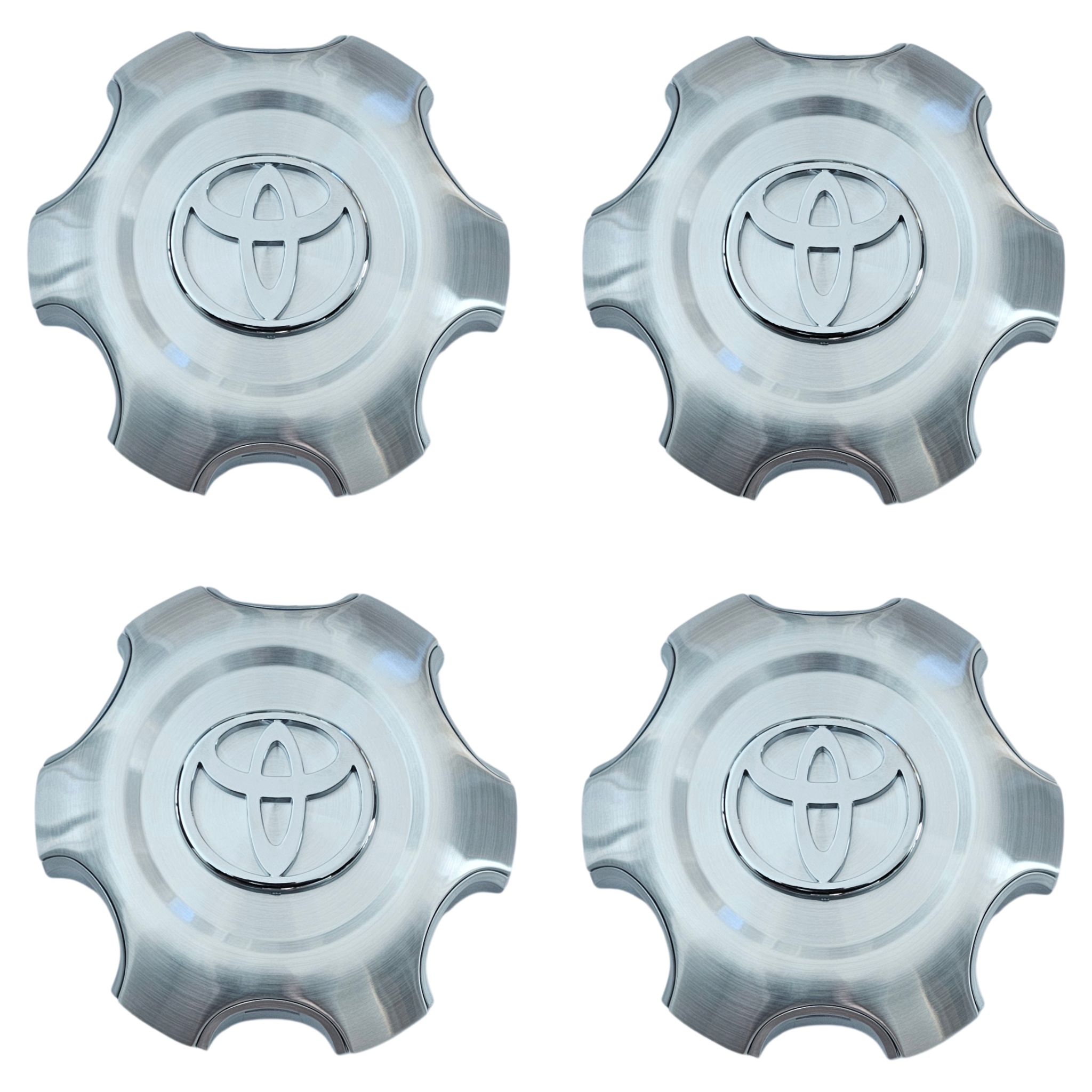 Toyota LandCruiser Prado wheel centre hub caps 42603-60500 set of 4 on white background